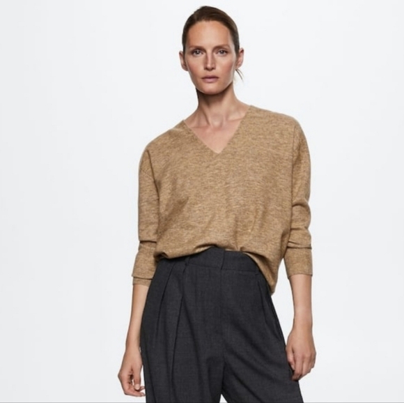 MANGO Oversized v - neck sweater - Picture 3 of 4